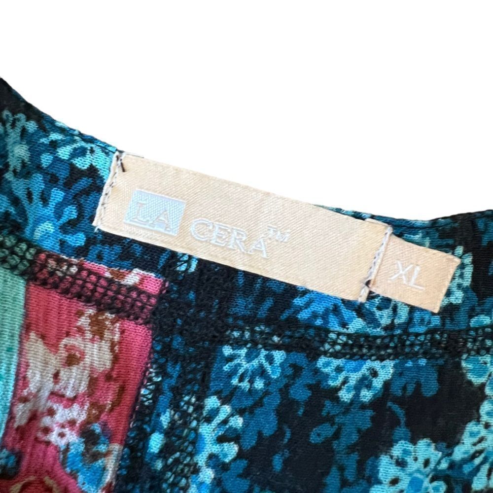 La Cera Patchwork Multi Print Button Down Maxi - image 4